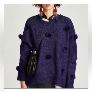 Sold Zara POMPOM SWEATER